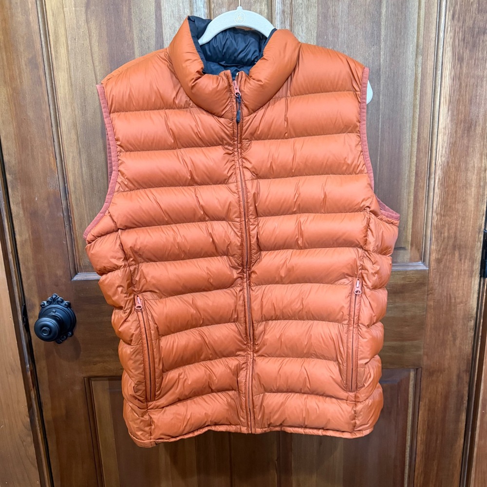 Black Rivet Burnt Orange Duck Down Puffer Vest Womens XXL Full Zip Lightweight